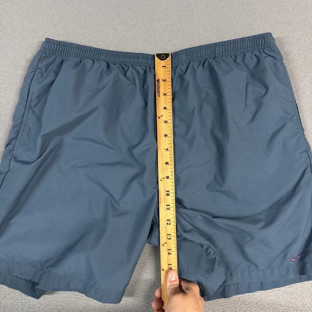 Nike Swim Trunks Mens XL Blue Lightweight Pull On Stretch Drawstring Dri Fit VTG